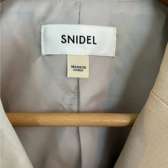 Snidel Khaki Double Breasted Women's Blazer Jacket Size Medium (1) Oversized - Picture 8 of 9